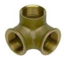 Joelho de latão 3 Vias 3/4